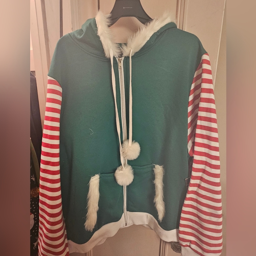 Christmas Sweater Elf Hood